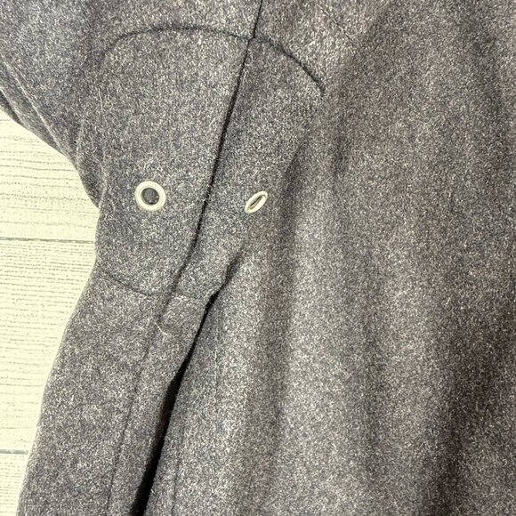Cole Haan Wool Blend Gray Melton Zip Up Coat Jacket With Leather Details Sz XXL - Picture 8 of 12